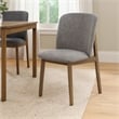 Cid Estele Dining Side Chair Set of 2-Gray Fabric-Wenge Brown Wood