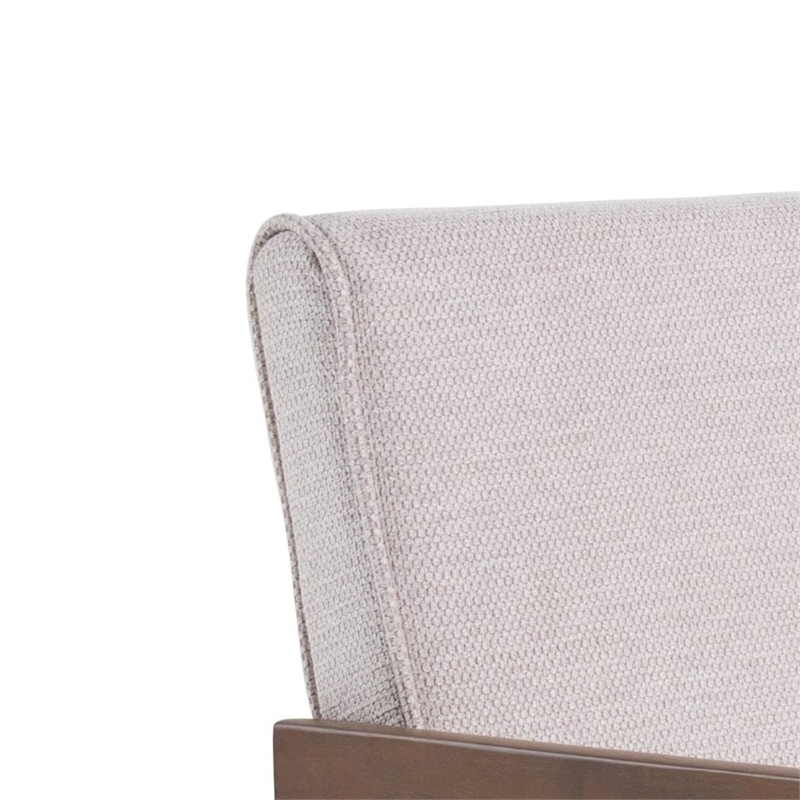 Cid Jose Accent Chair Set of 2-Beige Polyester-Walnut Brown Wood