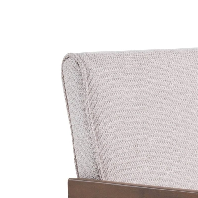 Cid Jose Accent Chair Set of 2-Beige Polyester-Walnut Brown Wood