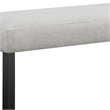 Riac Dining Bench-41 Inch Dove Gray Fabric Seat-Black Wood Legs