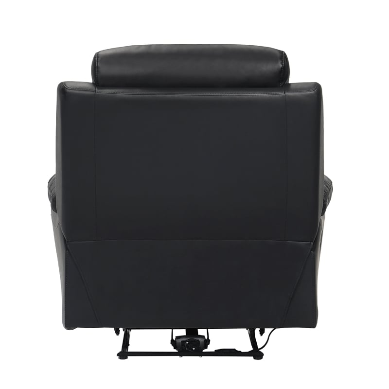 Hanna Power Reclining Chair-USB Port-Black Top Grain Leather