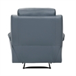 Hanna Manual Reclining Chair-Blue Top Grain Leather Cushions