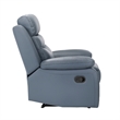 Hanna Manual Reclining Chair-Blue Top Grain Leather Cushions