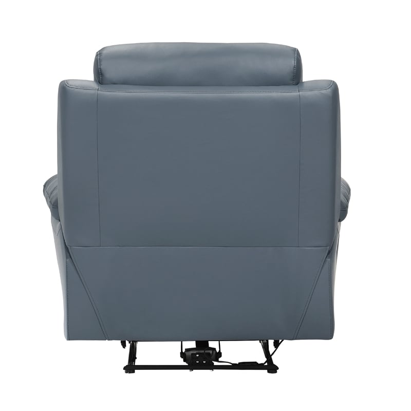 Hanna Power Reclining Chair-Blue Top Grain Leather Cushions-USB Port