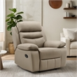 Hanna Manual Reclining Chair-Latte Brown Top Grain Leather Cushions