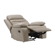 Hanna Manual Reclining Chair-Latte Brown Top Grain Leather Cushions