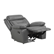 Conia Manual Reclining Chair-Dark Gray Top Grain Leather