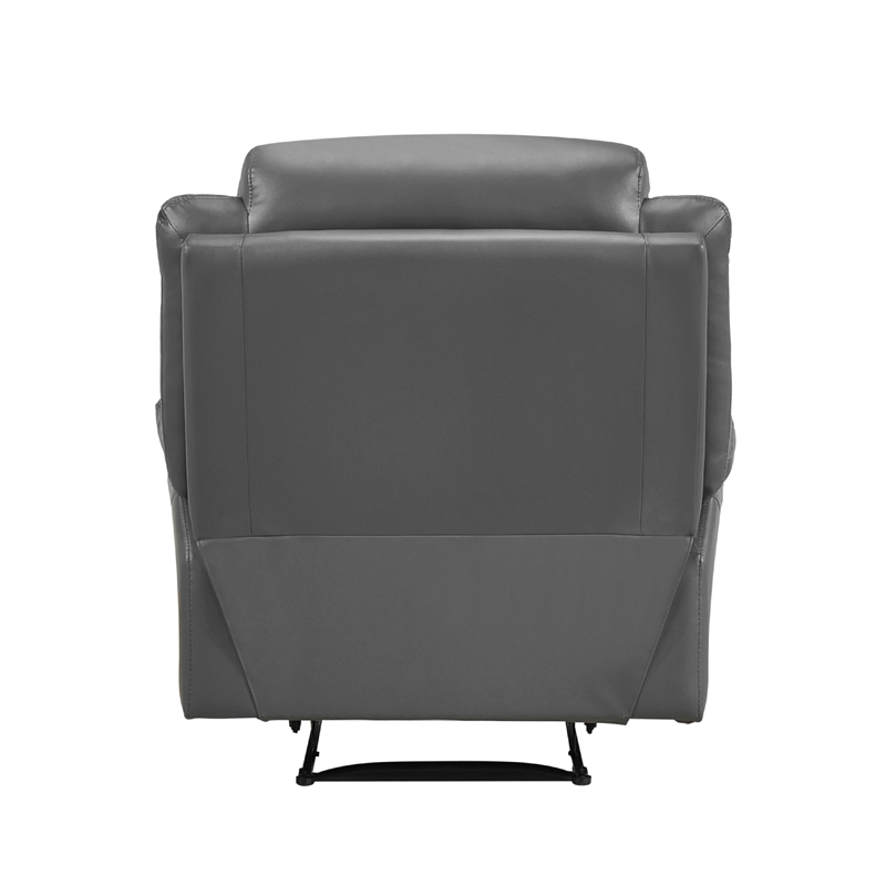 Conia Manual Reclining Chair-Dark Gray Top Grain Leather