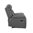 Conia Manual Reclining Chair-Dark Gray Top Grain Leather