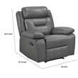Conia Manual Reclining Chair-Dark Gray Top Grain Leather
