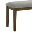Lyoi Dining Bench-47 Inch Gray Rectangular Fabric Seat-Brown Wood