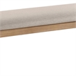 Aruk Dining Bench-47 Inch Khaki Rectangular Fabric Seat-Brown Wood