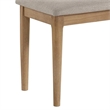 Aruk Dining Bench-47 Inch Khaki Rectangular Fabric Seat-Brown Wood
