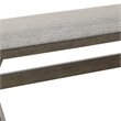 Omal Dining Bench-Brown Wood-53 Inch Rectangular Gray Fabric Seat