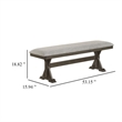 Omal Dining Bench-Brown Wood-53 Inch Rectangular Gray Fabric Seat