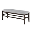 Hiun Dining Bench-Dove Gray Padded Seat-Oak Brown Wood-50 Inch