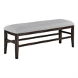 Hiun Dining Bench-Dove Gray Padded Seat-Oak Brown Wood-50 Inch