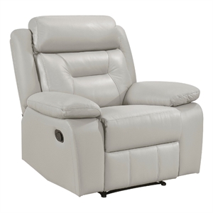 Conia Manual Reclining Chair-Light Gray Silver Leather