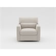 Ompa Swivel Armchair with Lumbar Pillow-Cream Beige Boucle
