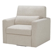 Ompa Swivel Armchair with Lumbar Pillow-Cream Beige Boucle