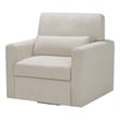 Ompa Swivel Armchair with Lumbar Pillow-Cream Beige Boucle