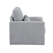 Ompa Swivel Armchair with Lumbar Pillow-Cloud Gray Boucle