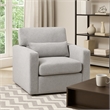 Ompa Swivel Armchair with Lumbar Pillow-Cloud Gray Boucle