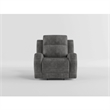 Tesy Manual Reclining Chair-Dark Gray Brown Microfiber-Foam Cushions
