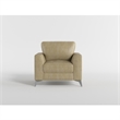 Casie Accent Armchair-Sand Brown Microfiber Foam-Chrome Legs
