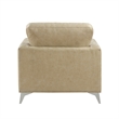 Casie Accent Armchair-Sand Brown Microfiber Foam-Chrome Legs