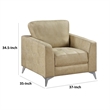 Casie Accent Armchair-Sand Brown Microfiber Foam-Chrome Legs