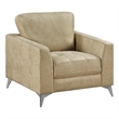 Casie Accent Armchair-Sand Brown Microfiber Foam-Chrome Legs