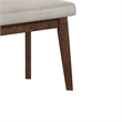Lere Dining Bench-Beige Fabric-45 Inch Antique Style Brown Wood