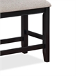 Filu Counter Height Dining Bench-Black Wood-Light Gray Linen-40 Inch