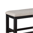 Filu Counter Height Dining Bench-Black Wood-Light Gray Linen-40 Inch