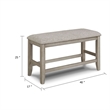 Filu Counter Height Dining Bench-40 Inch White Oak Wood-Light Gray