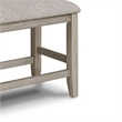 Filu Counter Height Dining Bench-40 Inch White Oak Wood-Light Gray