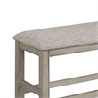 Filu Counter Height Dining Bench-40 Inch White Oak Wood-Light Gray