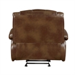 Licot Manual Glider Recliner Chair-Glossy Brown Top Grain Leather