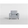 Ricca Armchair-Blue Gray Chenille-Foam-Angled Brown Wood Legs