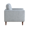 Ricca Armchair-Blue Gray Chenille-Foam-Angled Brown Wood Legs
