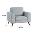 Ricca Armchair-Blue Gray Chenille-Foam-Angled Brown Wood Legs