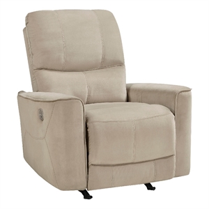 Erten Power Rocker Recliner Chair-Light Brown Velvet-Solid Wood