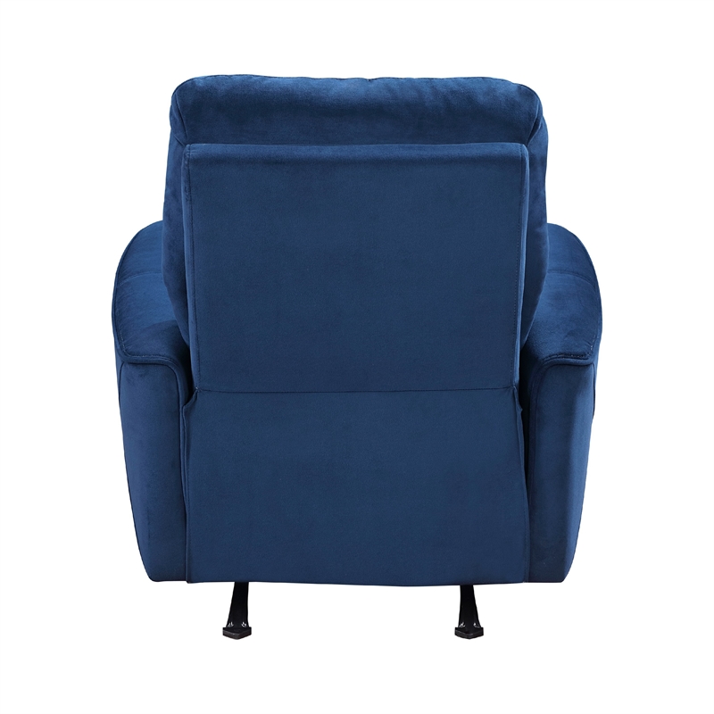 Erten Power Rocker Reclining Chair-Navy Blue Velvet-Solid Wood