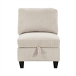 Ellene Modular Armless Chair With Storage-Soft Beige Corduroy
