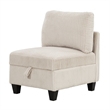 Ellene Modular Armless Chair With Storage-Soft Beige Corduroy