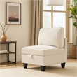 Ellene Modular Armless Chair With Storage-Soft Beige Corduroy
