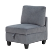 Ellene Modular Armless Chair With Storage-Soft Gray Corduroy