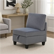 Ellene Modular Armless Chair With Storage-Soft Gray Corduroy