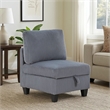 Ellene Modular Armless Chair With Storage-Soft Gray Corduroy